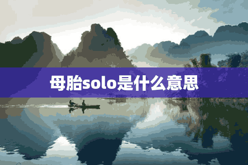 母胎solo是什么意思